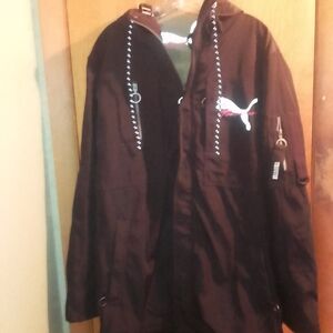 Trapstar Men's Black ‎ with White and Red Accents Streetware Jacket With A Hood